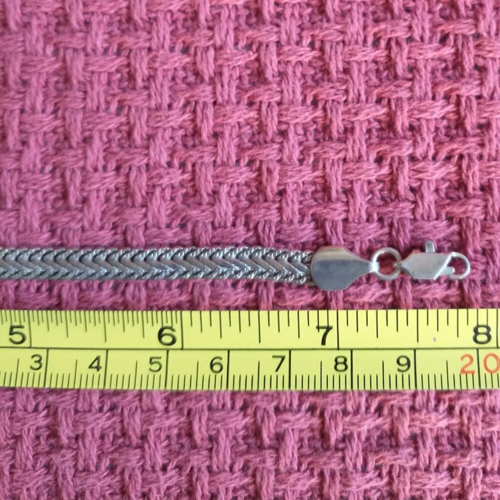 Sterling Silver Herringbone Link Bracelet - Picture 9 of 10
